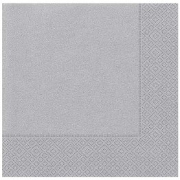 Gümüş Renk Kağıt Peçete 20 Adet 33x33 cm