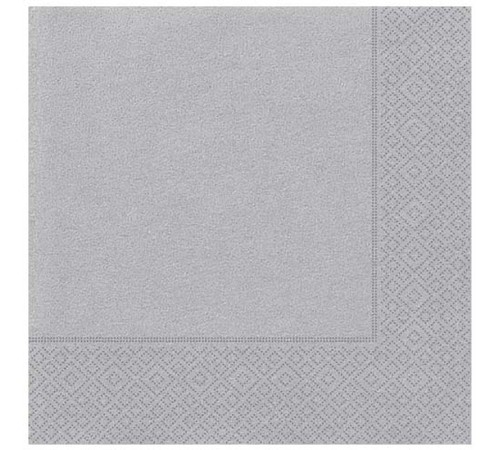 toptan-xml-dropshipping-Gümüş Renk Kağıt Peçete 20 Adet 33x33 cm