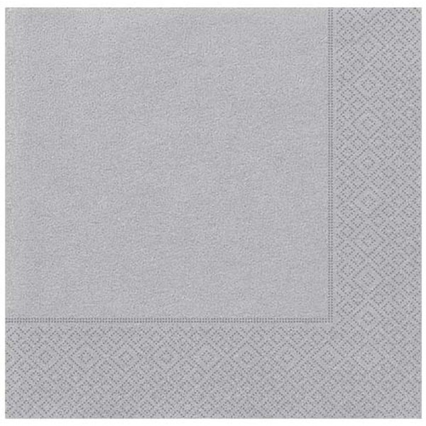 toptan-xml-dropshipping-Gümüş Renk Kağıt Peçete 20 Adet 33x33 cm