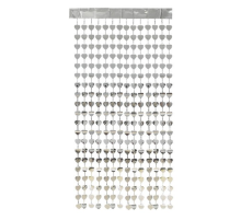 Gümüş Renk Kalp Şekilli Metalize Saçaklı Arka Fon Perde Dekorasyon