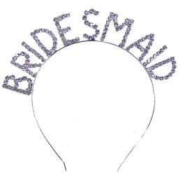 Kristal Taşlı Gümüş Renk Bridesmaid Nedime Tacı 16x17 cm