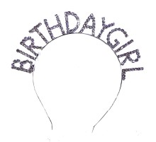 Kristal Taşlı Gümüş Renk Birthday Girl Tacı