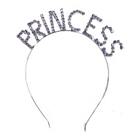 Kristal Taşlı Gümüş Renk Princess Prenses Tacı 16x17 cm