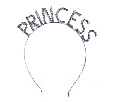 Kristal Taşlı Gümüş Renk Princess Prenses Tacı 16x17 cm