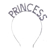 Kristal Taşlı Gümüş Renk Princess Prenses Tacı 16x17 cm