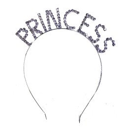 Kristal Taşlı Gümüş Renk Princess Prenses Tacı 16x17 cm