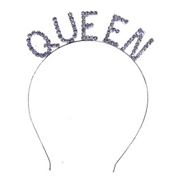 Kristal Taşlı Gümüş Renk Queen Tacı Kraliçe Tacı 12x17 cm