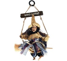 Halloween Dekoratif Cadı Welcome Cadı Kapı Süsü 19x18x5 cm