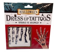 Halloween Geçici Dövme Kemik Parmak Model