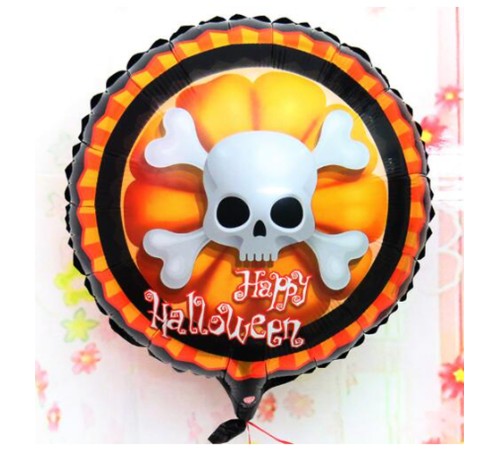 toptan-xml-dropshipping-Halloween İskelet Kuru Kafa Folyo Balon 18 inç