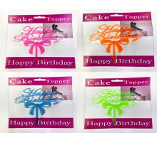 Happy Birthday Fiyonk Cake Topper 4 Adet