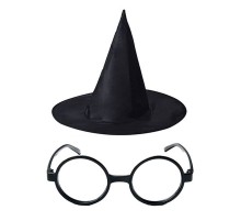 Harry Potter Büyücü Şapkası ve Harry Potter Büyücü Gözlüğü Siyah Renk