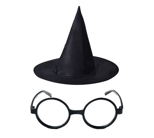 toptan-xml-dropshipping-Harry Potter Büyücü Şapkası ve Harry Potter Büyücü Gözlüğü Siyah Renk