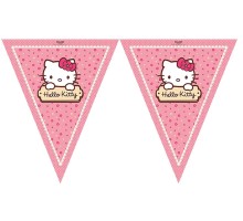 Hello Kitty Temalı Üçgen Bayrak Flama Süsleme 3.2 Metre