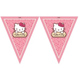 Hello Kitty Temalı Üçgen Bayrak Flama Süsleme 3.2 Metre