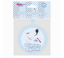 Hoşgeldin Oğlum Yazılı Baby Shower Partisi Asmalı İp Süs 3 Adet