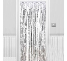 Işıltılı Duvar ve Kapı Perdesi Gümüş 90x200 cm