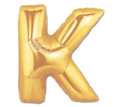 toptan-xml-dropshipping-K Harf Folyo Balon Altın Renk  40 inç