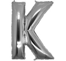 K Harf Folyo Balon Gümüş Renk  40 inç