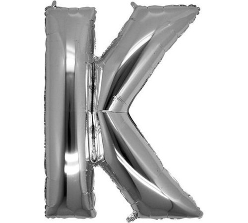 toptan-xml-dropshipping-K Harf Folyo Balon Gümüş Renk  40 inç