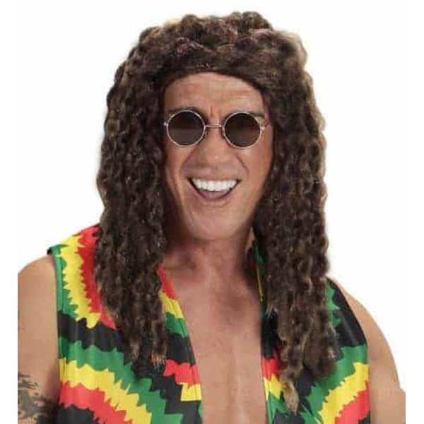 toptan-xml-dropshipping-Kahve Renk Joe Dreadlocks Astarlı Kabarık Bob Marley Reggae Rasta Peruk