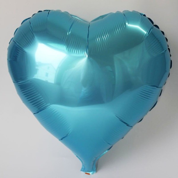 toptan-xml-dropshipping-Kalp Balon Folyo Açık Mavi 45 cm 18 inç