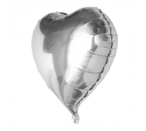 toptan-xml-dropshipping-Kalp Balon Folyo Gümüş 60 cm 24 inç