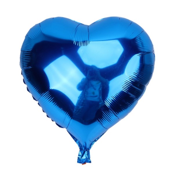 toptan-xml-dropshipping-Kalp Balon Folyo Mavi 45 cm 18 inç
