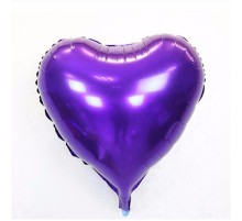 Kalp Balon Folyo Mor 45 cm 18 inç
