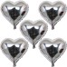 toptan-xml-dropshipping-Kalp Şekilli Gümüş Renk Folyo Balon 45 cm 5 Adet