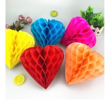 Kalp Şekilli Kağıt Fener 25 cm 4 Adet