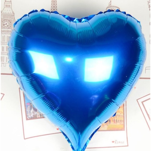 toptan-xml-dropshipping-Kalp Uçan Balon Folyo Mavi 80 cm 32 inç