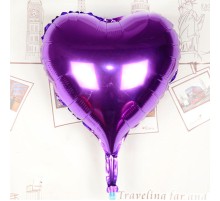 Kalp Uçan Balon Folyo Mor 80 cm 32 inç