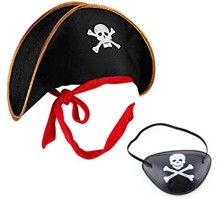 Kaptan Jack Çocuk Korsan Şapkası ve Göz Bandı Seti