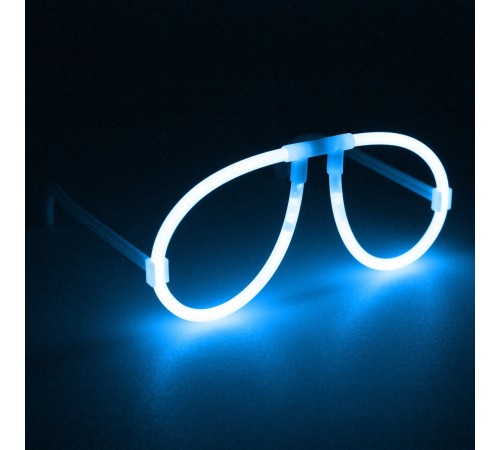toptan-xml-dropshipping-Karanlıkta Parlayan Fosforlu Glow Stick Gözlük Fosforlu Gözlük Mavi Renk