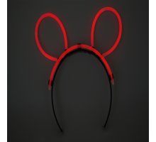 Karanlıkta Parlayan Fosforlu Glow Stick Taç Tavşan Kulağı Tacı Kırmızı Renk