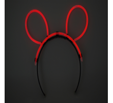 Karanlıkta Parlayan Fosforlu Glow Stick Taç Tavşan Kulağı Tacı Kırmızı Renk