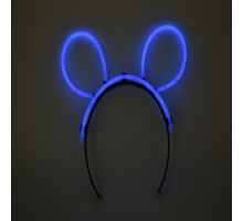 Karanlıkta Parlayan Fosforlu Glow Stick Taç Tavşan Kulağı Tacı Mavi Renk