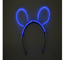 Karanlıkta Parlayan Fosforlu Glow Stick Taç Tavşan Kulağı Tacı Mavi Renk