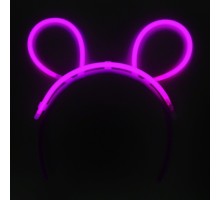 Karanlıkta Parlayan Fosforlu Glow Stick Taç Tavşan Kulağı Tacı Pembe Renk