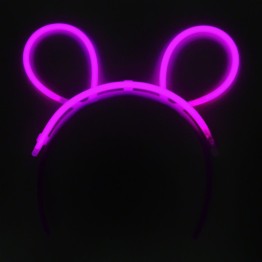 Karanlıkta Parlayan Fosforlu Glow Stick Taç Tavşan Kulağı Tacı Pembe Renk