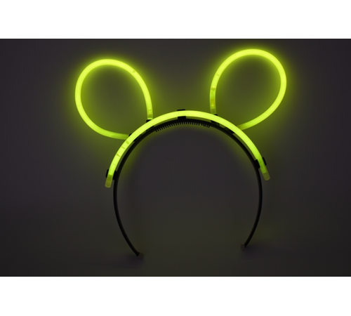 toptan-xml-dropshipping-Karanlıkta Parlayan Fosforlu Glow Stick Taç Tavşan Kulağı Tacı Sarı Renk
