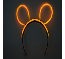 Karanlıkta Parlayan Fosforlu Glow Stick Taç Tavşan Kulağı Tacı Turuncu Renk