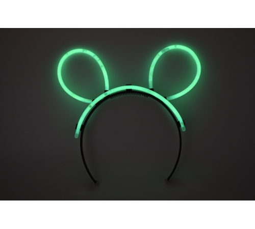 toptan-xml-dropshipping-Karanlıkta Parlayan Fosforlu Glow Stick Taç Tavşan Kulağı Tacı Yeşil Renk