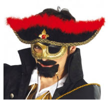 Karayip Korsanları Tüylü Korsan Maskesi