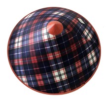 Kareli Saten Kaplama Mavi Kırmızı Vietnam Şapkası