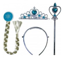 Karlar Ülkesi Elsa Anna Frozen Saçı Asası ve Taç Seti