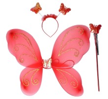 Kelebek Kanadı Tacı Asası Kırmızı Renk