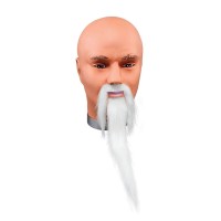 Kırçıllı Uzun Keçi Çin Sakalı ve Bıyığı Beyaz Renk
