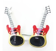 Kırmızı Alev Desenli Gitar Yılbaşı Parti Gözlüğü